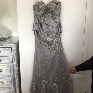 Grey Jovani Strapless Gown